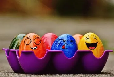 Funny Faces on Easter Eggs