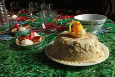 Mona con pollito