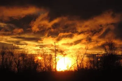 Fiery April sunrise