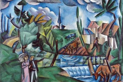 AndrÃ© Lhote paysage au bord du fleuve