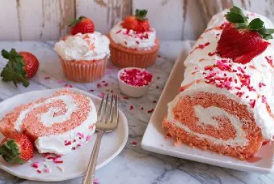 Strawberry Roll Cake