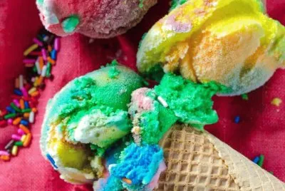 Vanilla Rainbow Ice Cream