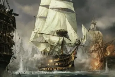 Navio Sendo Atacado