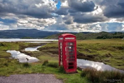 Scottish highland red Phonebox jigsaw puzzle