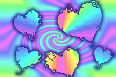 Jiggly hearts pastel colours