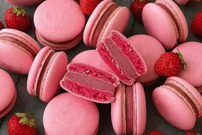 Strawberry Macarons