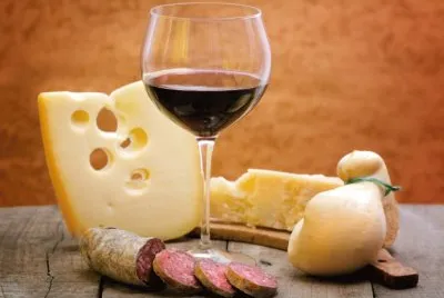 Cheese Salami   Wine
