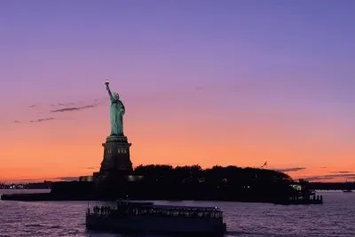Statue of Liberty at sunset