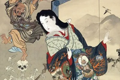 Sacerdote cortesano del infierno Ikkyu y esqueletos jigsaw puzzle