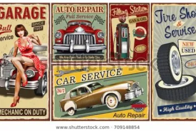 Vintage car poster jigsaw puzzle