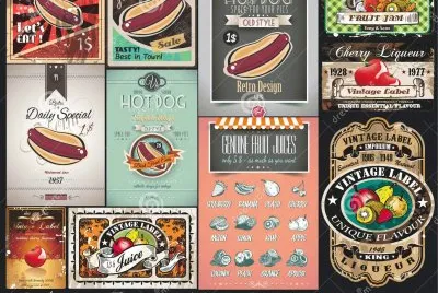 Vinage poster Hot dogs