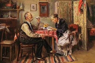 Morning tea, 1891, Vladimir Makovsky ART
