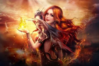girl and dragon