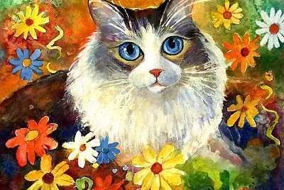 Painted cat jigsaw puzzle