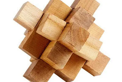 Natural Wood Cube Puzzle