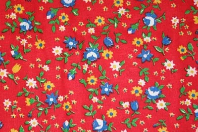 Red calico fabric