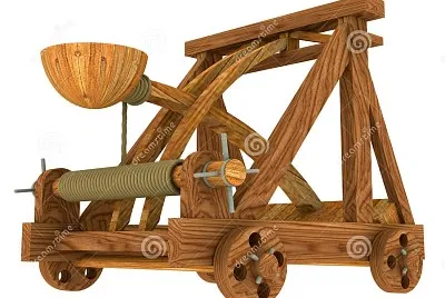 La catapulta aplica la fuerza por una palanca jigsaw puzzle