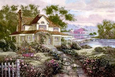 tableau belle maison