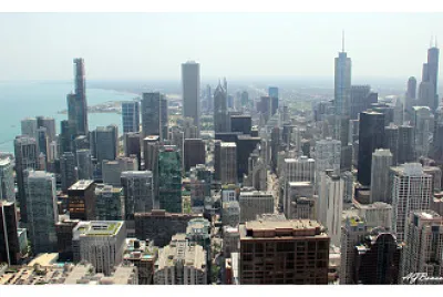chicago skiline from above