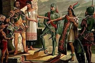 ENCUENTRO DE MOCTEZUMA Y CORTES