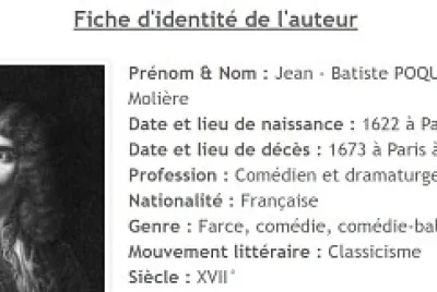 Fiche d 'identitÃ© de MoliÃ¨re