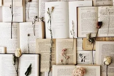 Livros e flores
