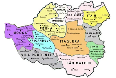 BAIRROS DA ZONA LESTE DE SÃƒO PAULO
