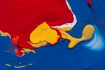 Spilled primary colors paint
