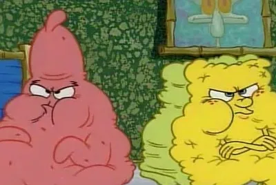 bob esponja y patricio enojados