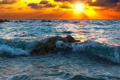 Atardecer con Olas