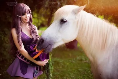 caballo en morado