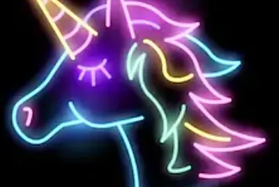 Unicornio NeÃ³n Fondo Negro