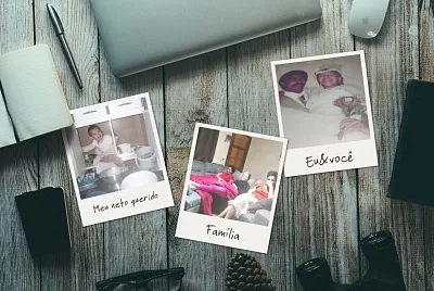 Eu, esposa, filhas e neto