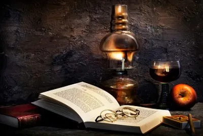 Lamp and book