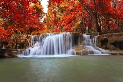Autumm waterfall jigsaw puzzle