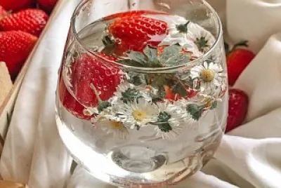 Strawberry and camomille water