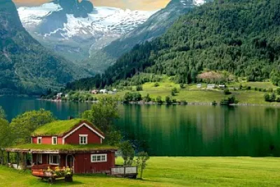 noruega lake jigsaw puzzle