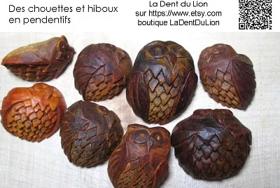 Pendentifs chouettes et hiboux, La Dent du Lion
