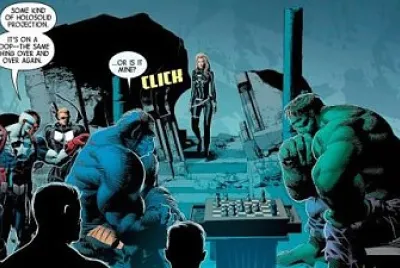 Hulk jugando ajedrez
