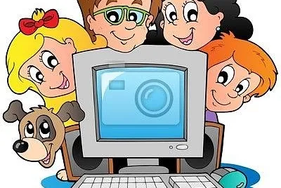 Computador y familia jigsaw puzzle