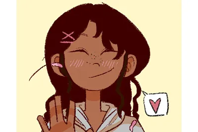 Feita no picrew.com e inspirado pela minha amiga