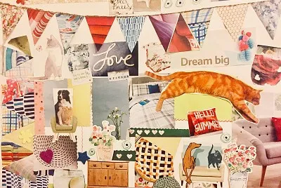 Summer Collage Cat