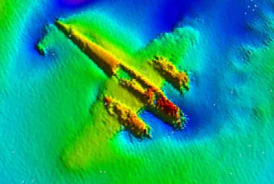 WWII German Bomber under sea