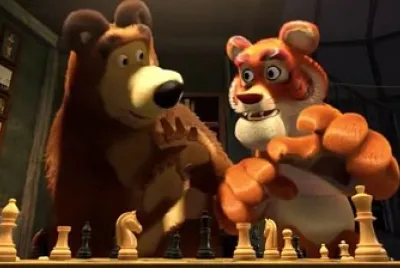 oso y trigre jugando ajedrez