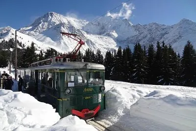 Train dans la neige