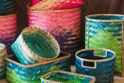 mexican color baskets