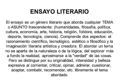 ENSAYO LITERARIO