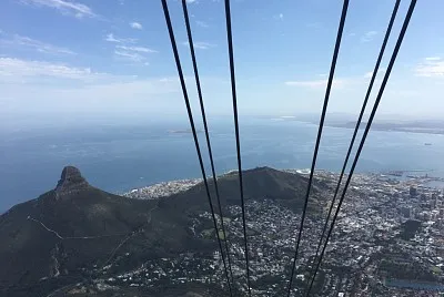 Lion 's head and Cape Town from Table Mountain