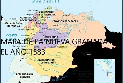 MAPA DE LA NUEVA GRANADA EN EL AÃ‘O 1583