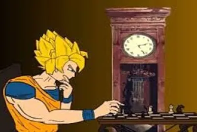 Goku jugando ajedrez